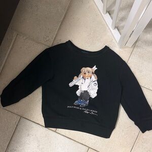 Ralph Lauren Black Sweatshirt with Polo Bear Graphic